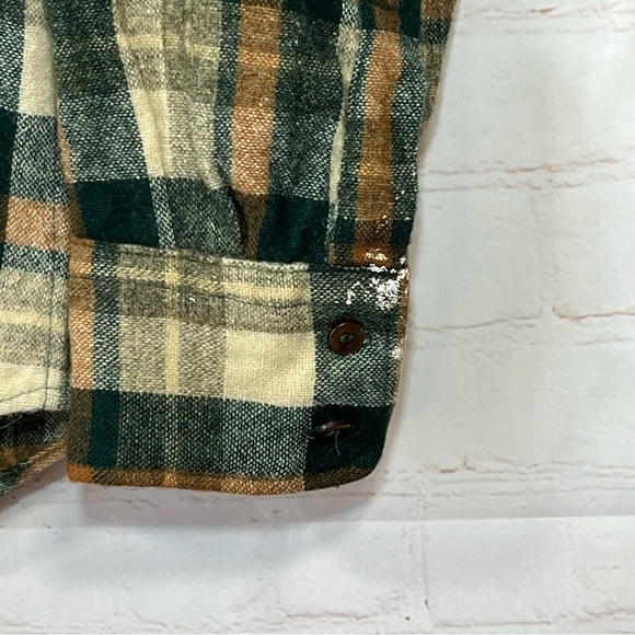 Vintage Windbreaker Wool Plaid Flannel Shirt Mens Size Large Double Pockets 80’s - Picture 13 of 14